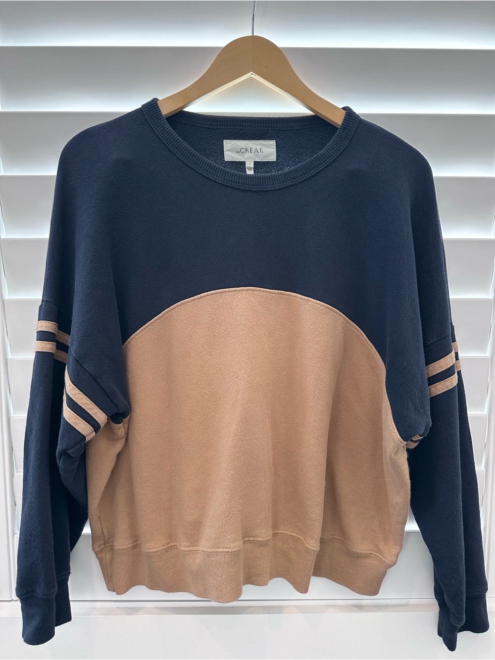RARE The Great navy & taupe sweatshirt size 1